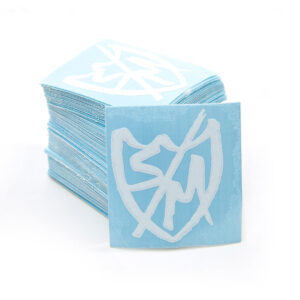 S&M SHARPIE SHIELD STICKERS - WHITE - 2 SIZES AVAIL (100 PACK)