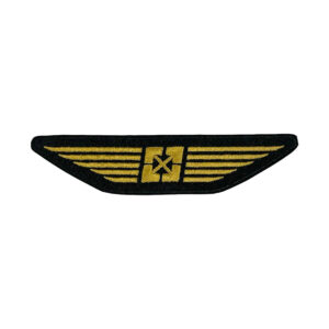 Fit 5" Wide Wings Embroidered Patch Blk/gold